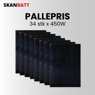 PALLEPRIS - 34stk - CSUN Solcellepanel 450W - All black - PERC - A Grade - 7200pa - Half Cut - 2094x1038x35mm