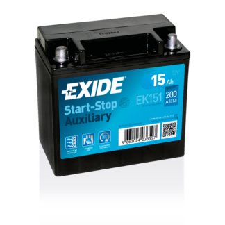EXIDE AGM BATTERI 12V 15Ah 200 CCA (150x90x145mm) +Venstre