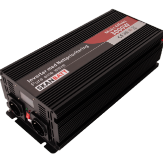 SKANBATT Inverter 12V 3000W Ren Sinus med Nettprioritering, Trådløs Fjernkontroll