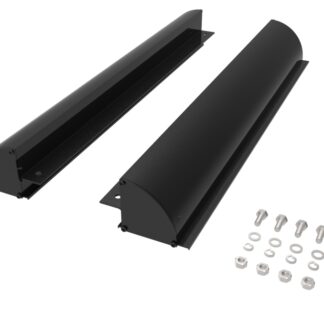Festebrakett / endespoiler til solcelle takmontering 67CM (sett) - Aluminium Sort (med skruer)